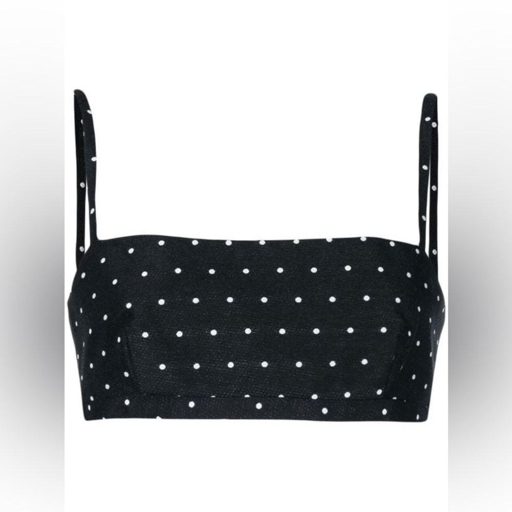 Macgraw Abbey polka-dot cropped top, Sz 10 NWT MSRP $456